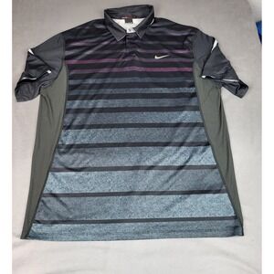 Tiger Woods Collection Polo Shirt Men XL Gray Lightweight Mesh Stretch Golf Cart